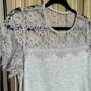 Eyelash lace t shirt
